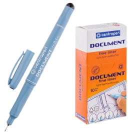 Ручка капиллярная " Centropen " Document 0,1мм черная
