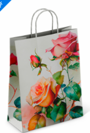 Пакет бумажный " ПЗБМ " 25*22*12см Розы, крученые ручки