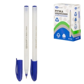 Ручка шариковая " Basir " синяя 1,0мм, трехгранный белый перламутровый корпус, чернила на масляной о