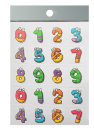 Наклейки " KWELT " А6 Цифры с глазами, без отделки, 10323010/270624/5010035