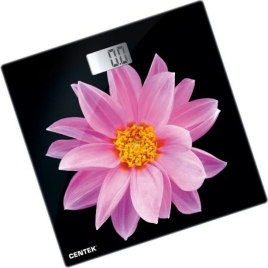 Весы напольные Centek CT-2416 (Pink Flower) электронные 180кг, 0,1кг, LCD 45x28, размер 26х26см