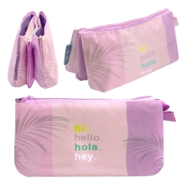 Пенал-косметичка " Пчелка " ПК-51 1 отделение, 5 секций, 225*120*100мм, Премиум, Hello, на молнии, п