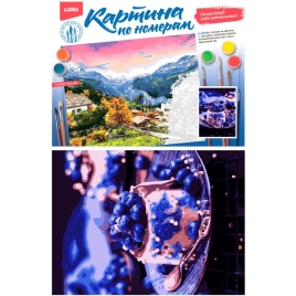 Картина по номерам " Lori " 28,5*38см Черничный пудинг, состав набора: основа на картоне с контуром,