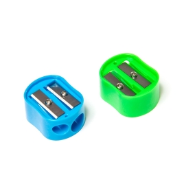 Точилка пластиковая Alingar, 2 отверстия,  фигурная, цвет ассорти, пластиковая банка