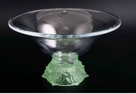 Фруктовница зеленая Crystalite Bohemia Frost 35 см