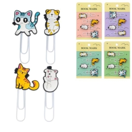 Набор закладок-скрепок " Basir " Кошки, 6см, ассорти (4 дизайна)