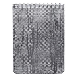 Блокнот МАЛЫЙ ФОРМАТ А6 спираль сверху  40л " Hatber " Metallic серебро, клетка, обложка - бумвинил(