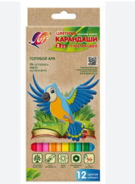 Карандаши " Луч "  Zoo 12цв шестигранные, пластиковые, картонная упаковка