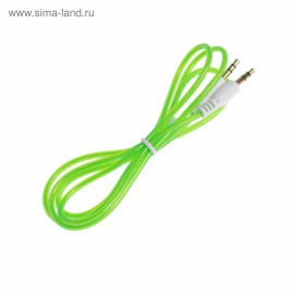 Кабель аудио AUX LuazON, Jack 3.5 мм(m)-Jack 3.5 мм(m), прозрачная оплетка, 1 м, зелёный   4310404