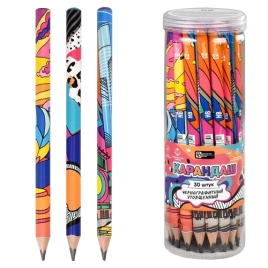 Карандаш ч/гр " Феникс " Абстракция НВ, трехгранный, деревянный, заточенный, утолщенный, пластиковый