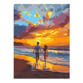 Картина по номерам " Lori " 30*40см На берегу моря, в наборе: холст с контуром на подрамнике, краски