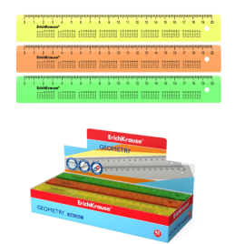 Линейка справочная 20 см Таблица Умножения ErichKrause Neon, пластик, микс из 3 цветов 9521693