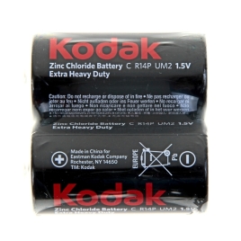 Батарейка солевая Kodak Extra Heavy Duty, С, R14-2S, 1.5В, спайка, 2 шт. 198424