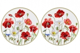 Набор тарелок для десертов 2 пр. 19*19*2 см "Маки" NEW BONE CHINA