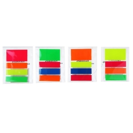 Блок-закладки с липким краем пластик 20л*4 цветов флуор, 25мм*44мм  CALLIGRATA 1299407