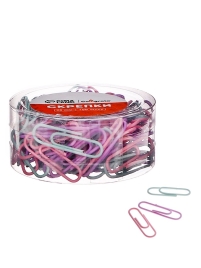 Скрепки 28мм пастель в пластиковой тубе 100 штук   10771172