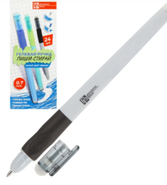Ручка пиши-стирай гелевая " Феникс " Эргономичный грип синяя 0,7мм, тампопечать, картонная упаковка(