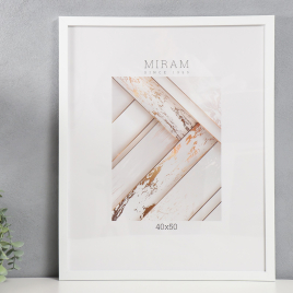 Фоторамка пластик Gallery 40х50 см 861 белый (пластиковый экран) 4825883