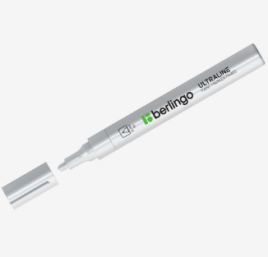 Маркер-краска (лаковый) 4.0 мм Berlingo белая,  нитро-основа 2530879