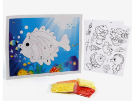 Набор для творчества: аппликация EVA крошкой и раскраска - наклейки "Морские обитатели"   9688216