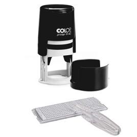 Печать самонаборная автоматическая " Colop " d=17, офисная касса, оттиск красный, корпус синий, Pr