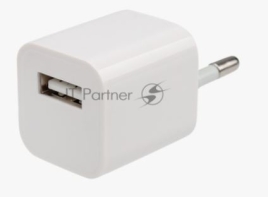 переходник СЗУ USB квадратный белый