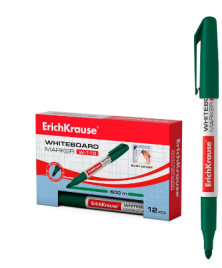 Маркер для досок ErichKrause W-110, цвет чернил зеленый (в коробке по 12 шт.) 9612349