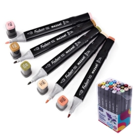 Набор маркеров для скетчинга " Mazari "  24цв Fantasia (серые пастельные цвета), двухсторонние, 3,0-