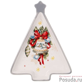 НГ Блюдо Agness С новым годом! в форме елки 26*20*3 см 1/24