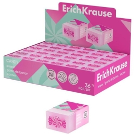 Ластик " Erich Krause " Candy 30*22*15,5мм, ассорти, прямоугольный, индивидуальный штрихкод, в диспл