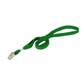 Шнурок для бейджа Alingar, 45 см, металл. клипса, зеленый