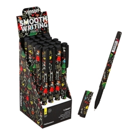 Ручка шариковая 0,7мм синяя масляная,Vinson корпус софттач с рисунком  (штрихкод на штуке)   1053441