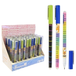 Ручка шариковая " deVente " Таблица Умножения синий 0,7мм, 2 дизайна корпуса ассорти, сменный стерже