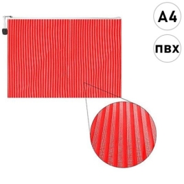 Папка на молнии " KWELT " А4 (250*340*10мм)  Красная, ПВХ