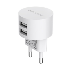 Сетевое зарядное устройство Borofone BA23A, 2xUSB, 2.4 А, белое 9088845